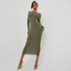 EGO Long Sleeve Seam Detail Midaxi Bodycon Dress In Khaki Soft Knit 2 EGO Long Sleeve Seam Detail Midaxi Bodycon Dress In Khaki Soft Knit -The Perla Dress Sales Store 01 11 22 july18895 sq scaled