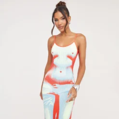 EGO Thin Straps Scoop Neck Open Back Detail Body Print Maxi Dress In Red Multi -The Perla Dress Sales Store 04 04 23 noara78884 s scaled