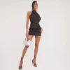 EGO Halterneck Ruched Detail Mini Dress In Black -The Perla Dress Sales Store 06 07 23 jul79925 s scaled