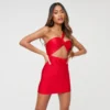 EGO One Shoulder Cut Out Detail Mini Bodycon Dress In Red Slinky -The Perla Dress Sales Store 06 12 22 unya33259 copy scaled