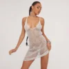 EGO Scoop Plunge Neck Mini Dress In Silver Metallic Crochet Knit -The Perla Dress Sales Store 09 05 23 jul95641 sq scaled
