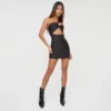 EGO One Shoulder Cut Out Detail Mini Bodycon Dress In Black Slinky -The Perla Dress Sales Store 13 12 22 unya35440 copy scaled