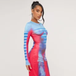 EGO Long Sleeve Body Print Maxi Dress In Pink Multi -The Perla Dress Sales Store 14 03 23 ming68266 sq scaled