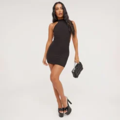 EGO High Neck Backless Detail Mini Bodycon Dress In Black Slinky 8 EGO High Neck Backless Detail Mini Bodycon Dress In Black Slinky -The Perla Dress Sales Store 16 03 23 ming70175 s scaled