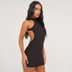 EGO High Neck Backless Detail Mini Bodycon Dress In Black Slinky 9 EGO High Neck Backless Detail Mini Bodycon Dress In Black Slinky -The Perla Dress Sales Store 16 03 23 ming70185 s scaled