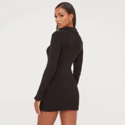 EGO Long Sleeve Collared Mini Bodycon Dress In Black Knit 9 EGO Long Sleeve Collared Mini Bodycon Dress In Black Knit -The Perla Dress Sales Store 17 01 23 pam47159 s scaled