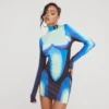EGO High Neck Long Sleeve Body Heat Printed Detail Mini Bodycon Dress In Blue -The Perla Dress Sales Store 20 12 22 jul37396 copy 2 scaled