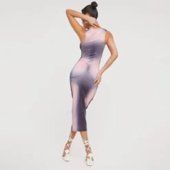 EGO Scooped Neck Body Print Detail Midi Bodycon Dress In Pink -The Perla Dress Sales Store 20 12 22 jul37597 sq scaled