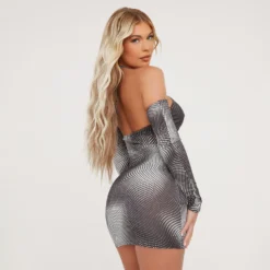 EGO Halterneck Cut Out Detail Mono Print Mini Bodycon Dress In Multi Slinky -The Perla Dress Sales Store 21 03 23 em70572 s scaled