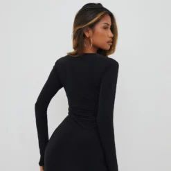 EGO Long Sleeve Extreme Cut Out Lace Up Detail Mini Bodycon Dress In Black Slinky 9 EGO Long Sleeve Extreme Cut Out Lace Up Detail Mini Bodycon Dress In Black Slinky -The Perla Dress Sales Store 23 06 2212411 23 scaled