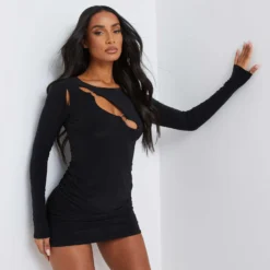 EGO Cut Out Mini Dress In Black