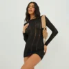 EGO Long Sleeve Backless Bodycon Mini Dress In Black Knit -The Perla Dress Sales Store 27 09 22 julyanna0491 sq scaled