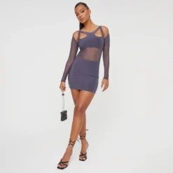 EGO Long Sleeve Cut Out Mesh Detailing Mini Bodycon Dress In Grey Slinky 8 EGO Long Sleeve Cut Out Mesh Detailing Mini Bodycon Dress In Grey Slinky -The Perla Dress Sales Store 29 11 22 pam30345 sq scaled