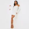 EGO Bardot Long Sleeve Cup Detail Mini Bodycon Dress In Cream Ribbed Knit 2 EGO Bardot Long Sleeve Cup Detail Mini Bodycon Dress In Cream Ribbed Knit -The Perla Dress Sales Store clh239 cr 4 scaled