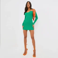 EGO Bardot Long Sleeve Cup Detail Mini Bodycon Dress In Green Ribbed Knit 9 EGO Bardot Long Sleeve Cup Detail Mini Bodycon Dress In Green Ribbed Knit -The Perla Dress Sales Store clh239 gr 4 scaled